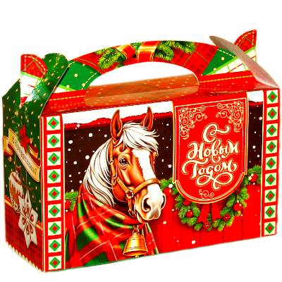 Детский подарок на Новый Год в картонной упаковке весом 335 грамм 